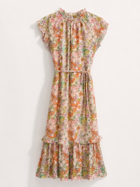 CeCe Dresses & Skirts - CeCe Floral Midi Dress in Orange, Pink, Green